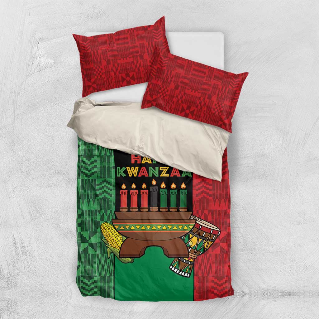Happy Kwanzaa Holidays Bedding Set Kente Pattern - African Pride