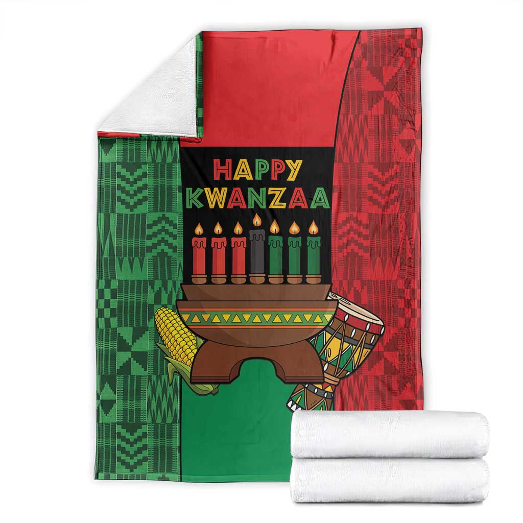 Happy Kwanzaa Holidays Blanket Kente Pattern - African Pride