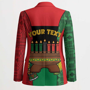 Personalized Happy Kwanzaa Blazer Kinara With Kente Pattern