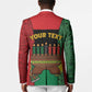 Personalized Happy Kwanzaa Blazer Kinara With Kente Pattern