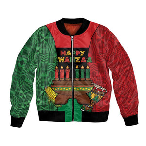 Personalized Happy Kwanzaa Holidays Bomber Jacket Kente Pattern - African Pride