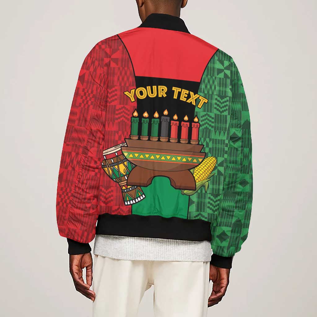 Personalized Happy Kwanzaa Holidays Bomber Jacket Kente Pattern - African Pride