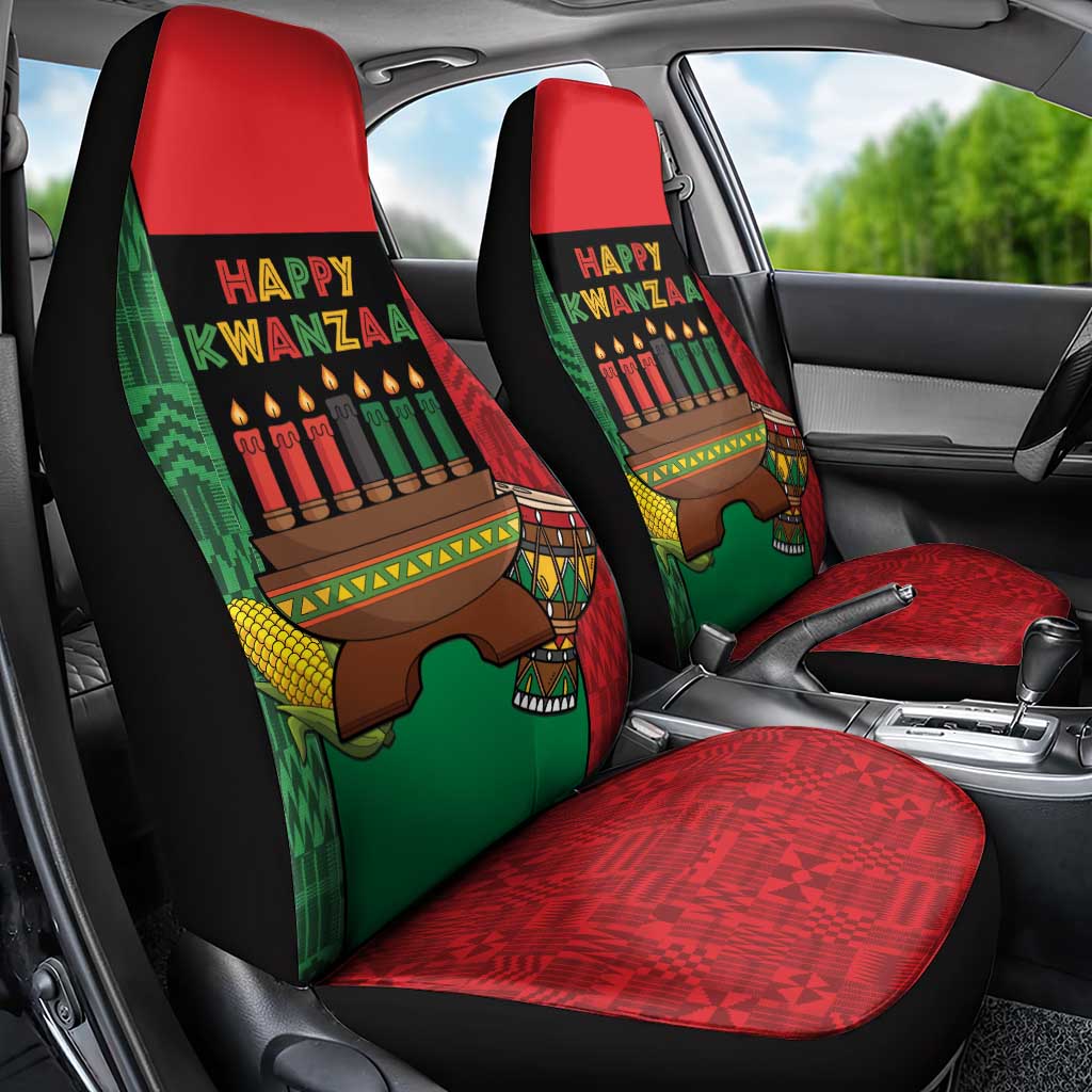 Happy Kwanzaa Holidays Car Seat Cover Kente Pattern - African Pride