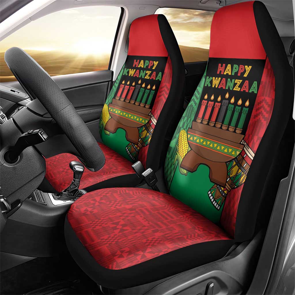 Happy Kwanzaa Holidays Car Seat Cover Kente Pattern - African Pride