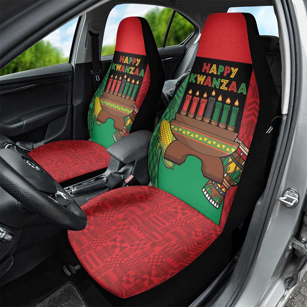 Happy Kwanzaa Holidays Car Seat Cover Kente Pattern - African Pride
