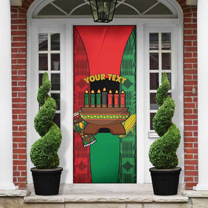 Personalized Happy Kwanzaa Door Cover Kinara With Kente Pattern