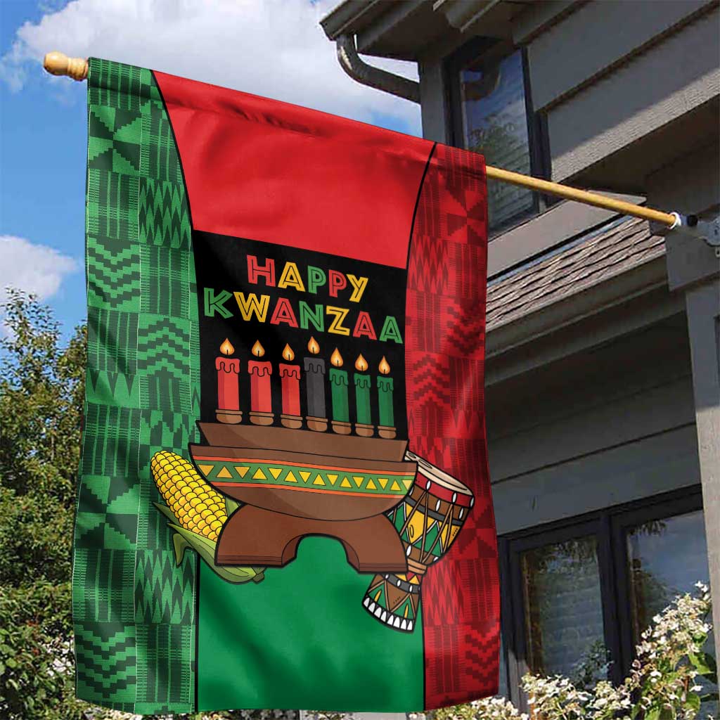 Happy Kwanzaa Holidays Garden Flag Kente Pattern - African Pride