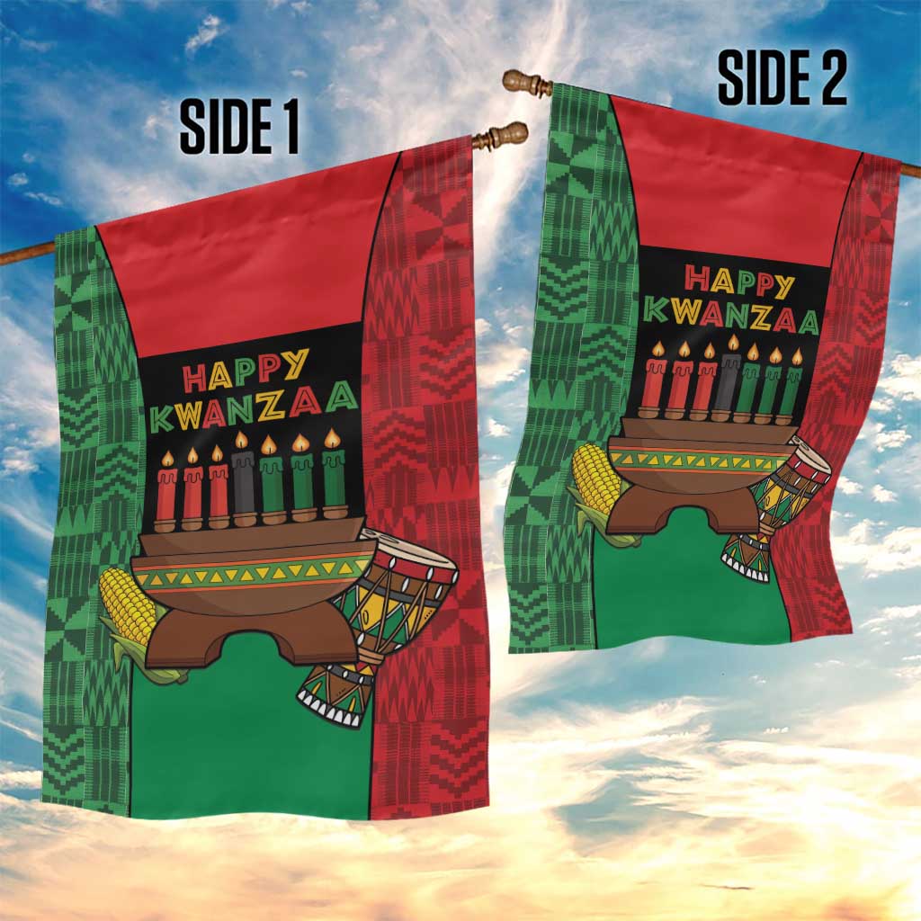 Happy Kwanzaa Holidays Garden Flag Kente Pattern - African Pride