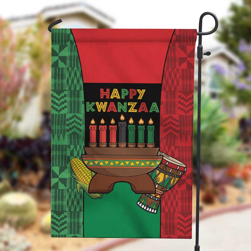Happy Kwanzaa Holidays Garden Flag Kente Pattern - African Pride