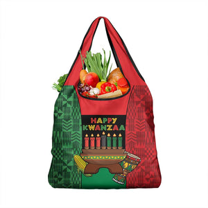 Happy Kwanzaa Holidays Grocery Bag Kente Pattern - African Pride