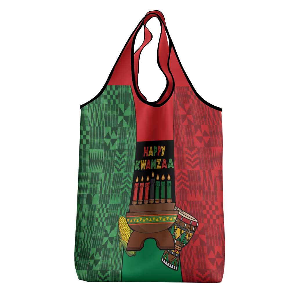 Happy Kwanzaa Holidays Grocery Bag Kente Pattern - African Pride