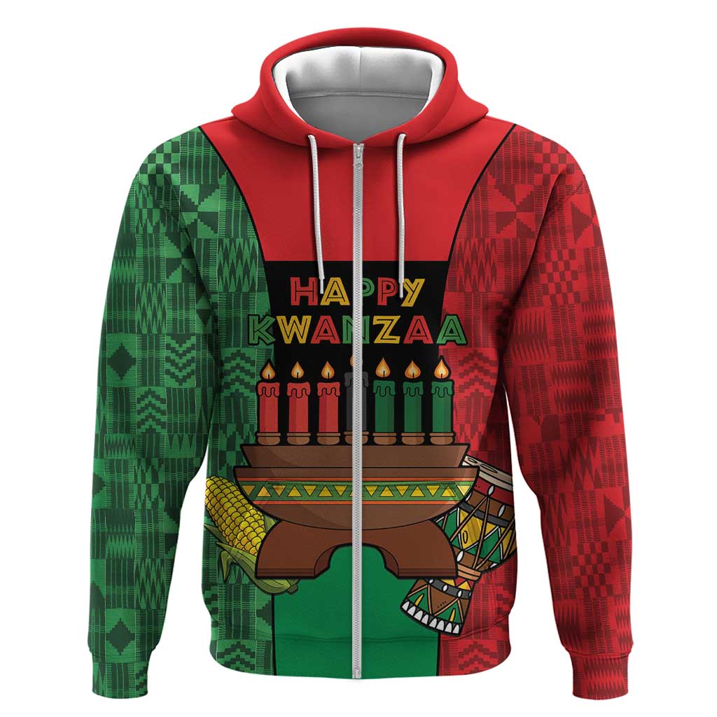Personalized Happy Kwanzaa Holidays Hoodie Kente Pattern - African Pride