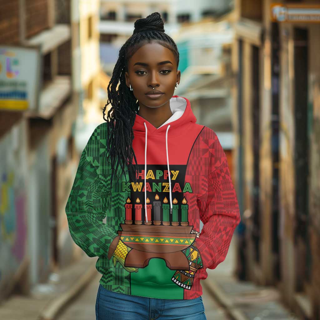 Personalized Happy Kwanzaa Holidays Hoodie Kente Pattern - African Pride