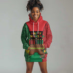 Personalized Happy Kwanzaa Holidays Hoodie Dress Kente Pattern - African Pride