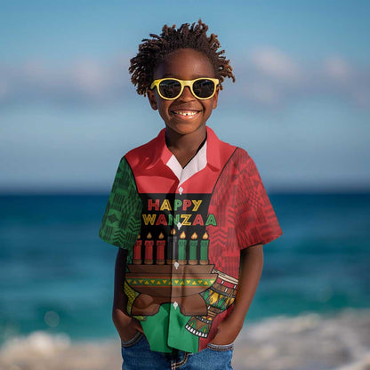 Personalized Happy Kwanzaa Holidays Kid Hawaiian Shirt Kente Pattern - African Pride