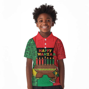 Personalized Happy Kwanzaa Holidays Kid Polo Shirt Kente Pattern - African Pride