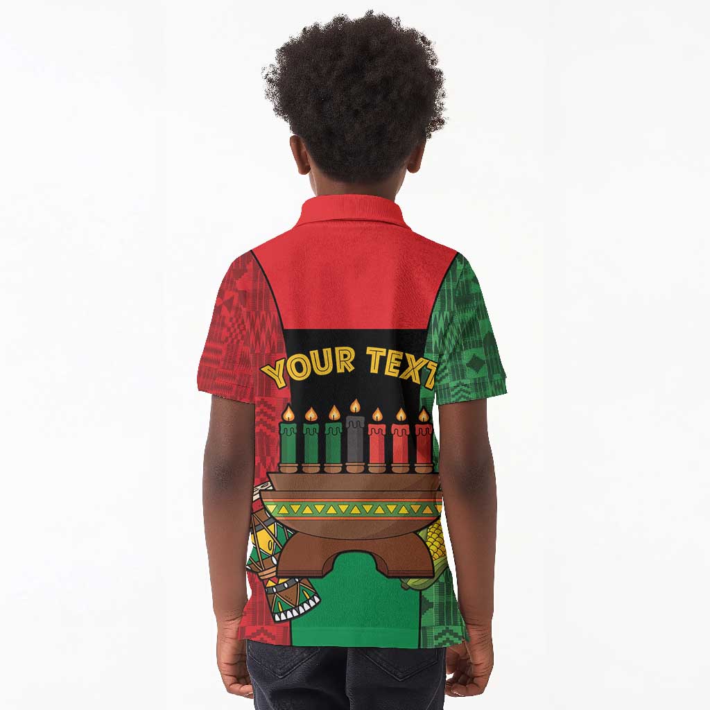 Personalized Happy Kwanzaa Holidays Kid Polo Shirt Kente Pattern - African Pride