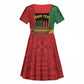 Personalized Happy Kwanzaa Holidays Kid Short Sleeve Dress Kente Pattern - African Pride