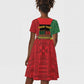 Personalized Happy Kwanzaa Holidays Kid Short Sleeve Dress Kente Pattern - African Pride
