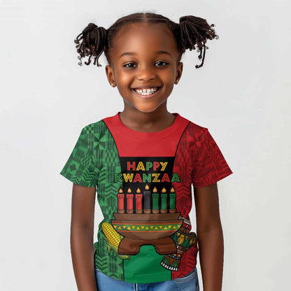 Personalized Happy Kwanzaa Holidays Kid T shirt Kente Pattern - African Pride
