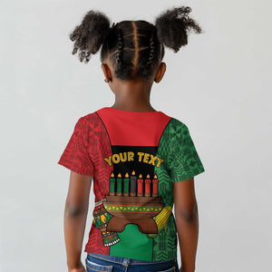Personalized Happy Kwanzaa Holidays Kid T shirt Kente Pattern - African Pride