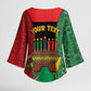 Personalized Happy Kwanzaa Kimono Sleeve Blouse Kinara With Kente Pattern