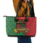 Happy Kwanzaa Holidays Leather Tote Bag Kente Pattern - African Pride