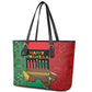 Happy Kwanzaa Holidays Leather Tote Bag Kente Pattern - African Pride