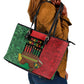 Happy Kwanzaa Holidays Leather Tote Bag Kente Pattern - African Pride