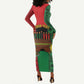 Personalized Happy Kwanzaa Holidays Long Sleeve Bodycon Dress Kente Pattern - African Pride
