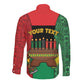 Personalized Happy Kwanzaa Holidays Long Sleeve Button Shirt Kente Pattern - African Pride