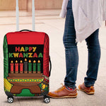 Happy Kwanzaa Holidays Luggage Cover Kente Pattern - African Pride