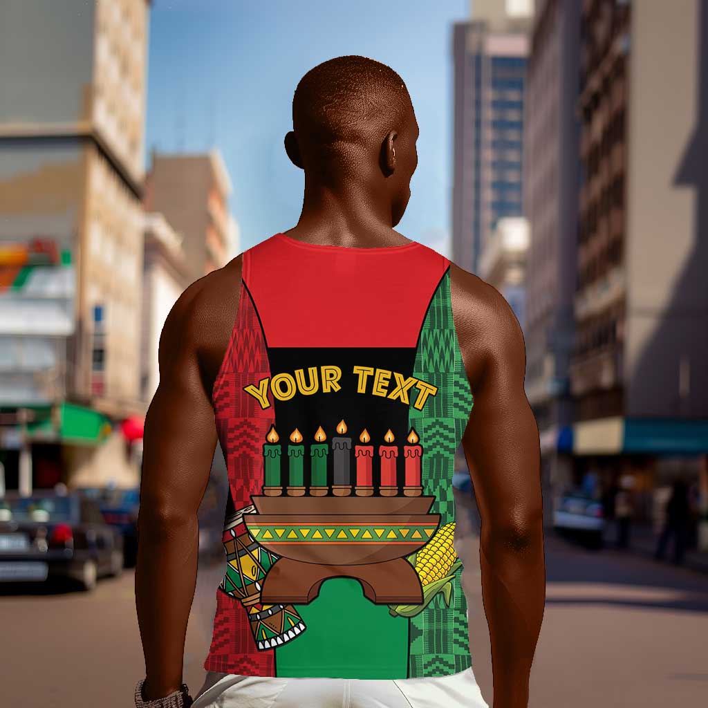 Personalized Happy Kwanzaa Holidays Men Tank Top Kente Pattern - African Pride