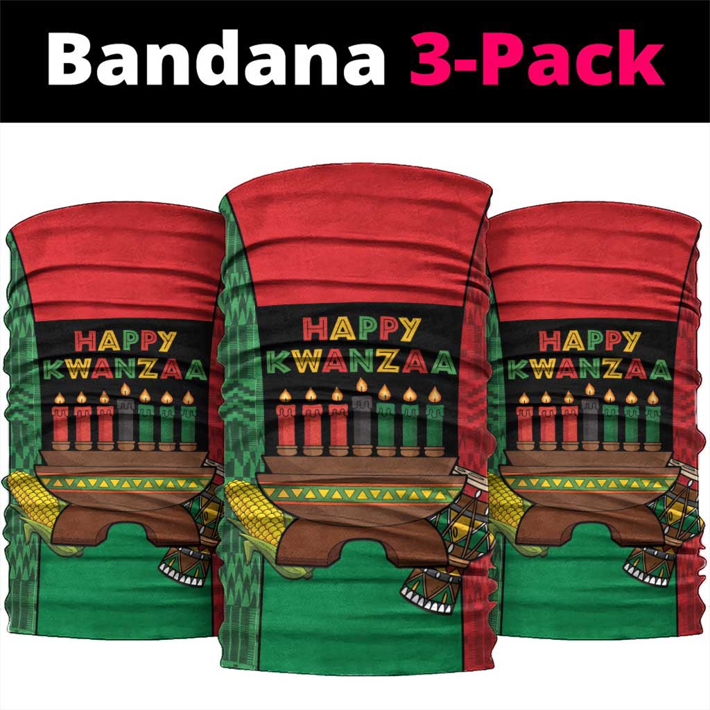 Happy Kwanzaa Holidays Neck Gaiter Kente Pattern - African Pride