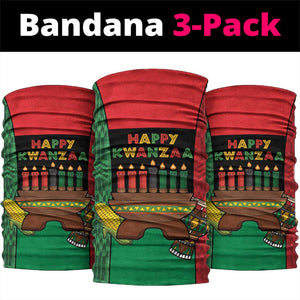 Happy Kwanzaa Holidays Neck Gaiter Kente Pattern - African Pride
