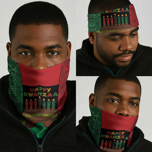 Happy Kwanzaa Holidays Neck Gaiter Kente Pattern - African Pride