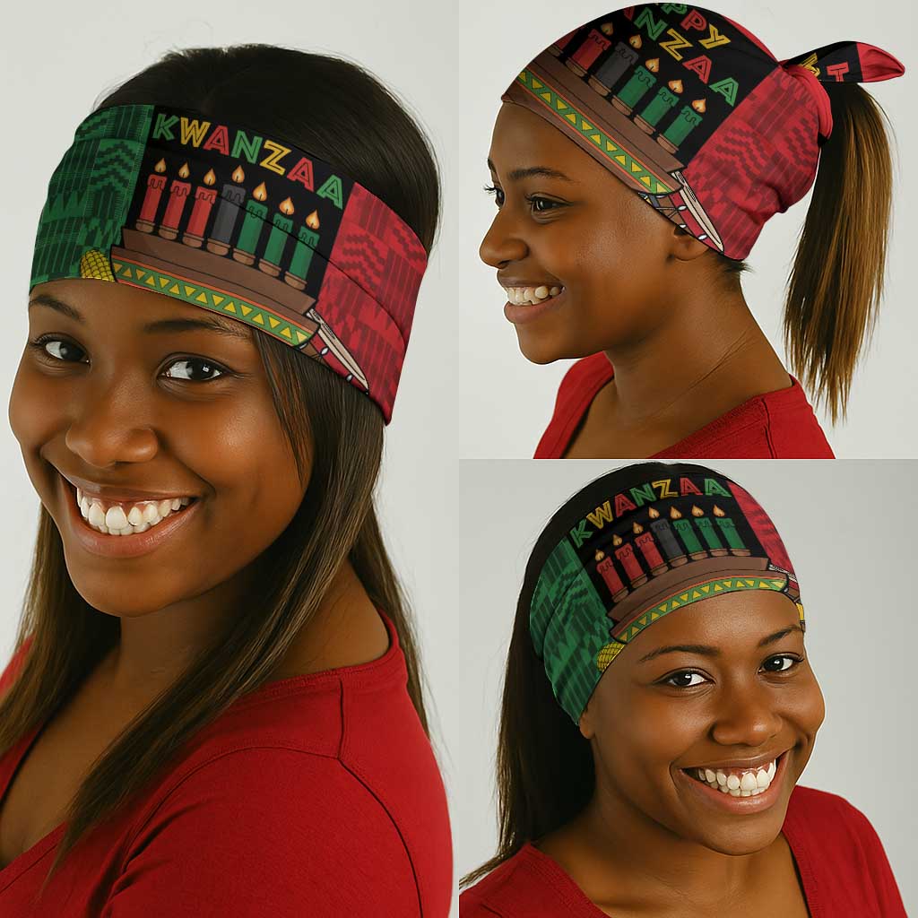Happy Kwanzaa Holidays Neck Gaiter Kente Pattern - African Pride
