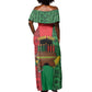 Personalized Happy Kwanzaa Holidays Off Shoulder Maxi Dress Kente Pattern - African Pride