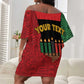 Personalized Happy Kwanzaa Holidays Off Shoulder Short Dress Kente Pattern - African Pride