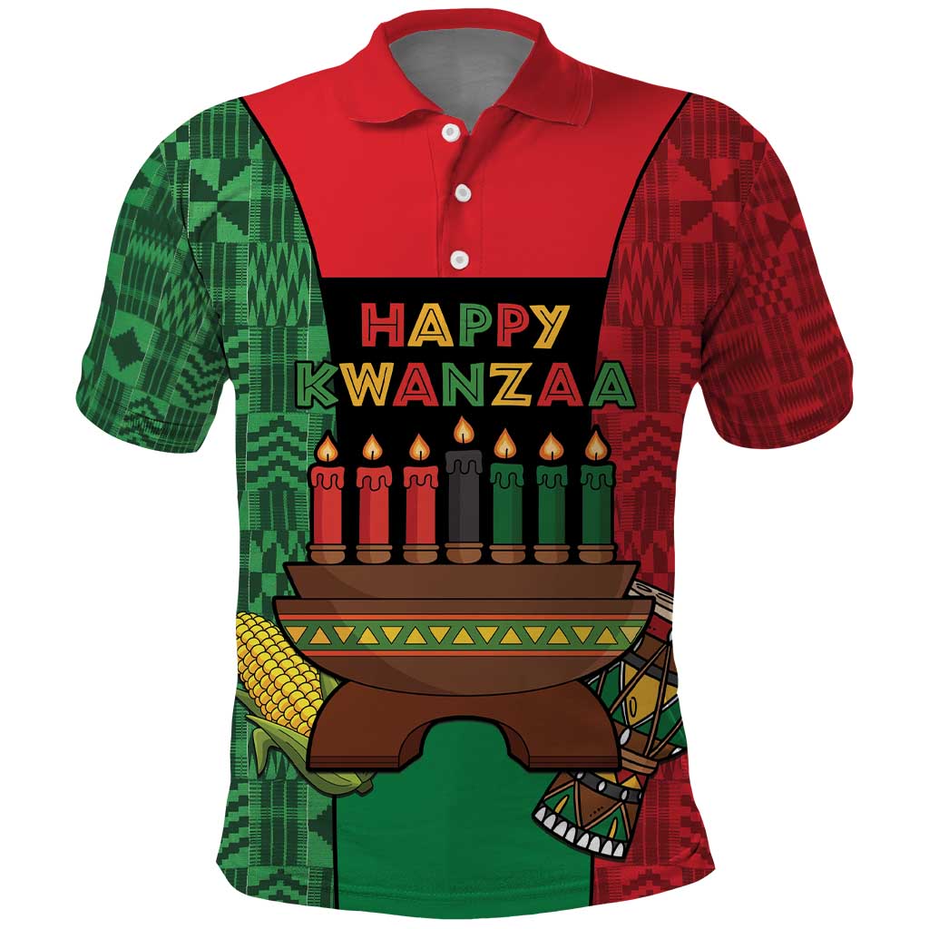 Personalized Happy Kwanzaa Holidays Polo Shirt Kente Pattern - African Pride