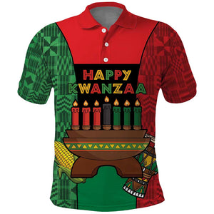 Personalized Happy Kwanzaa Holidays Polo Shirt Kente Pattern - African Pride