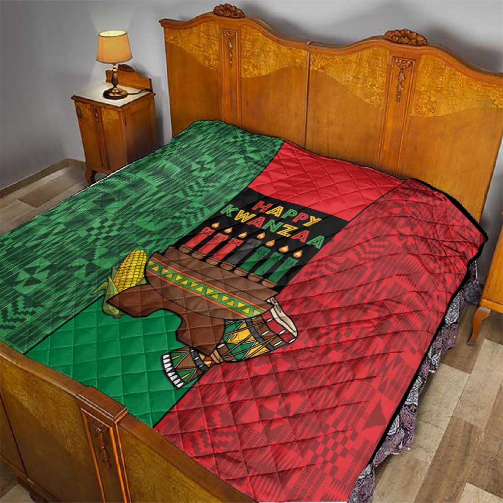 Happy Kwanzaa Holidays Quilt Kente Pattern - African Pride