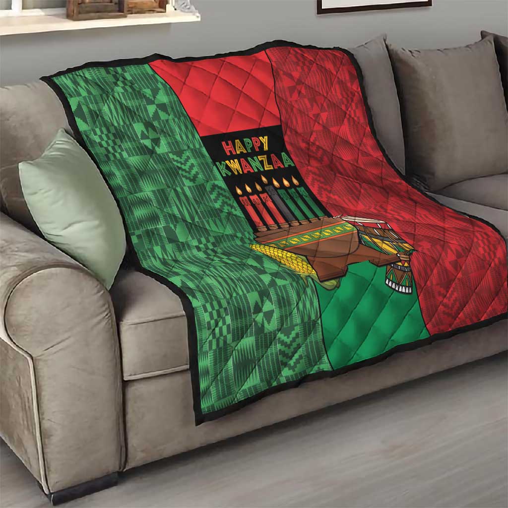 Happy Kwanzaa Holidays Quilt Kente Pattern - African Pride
