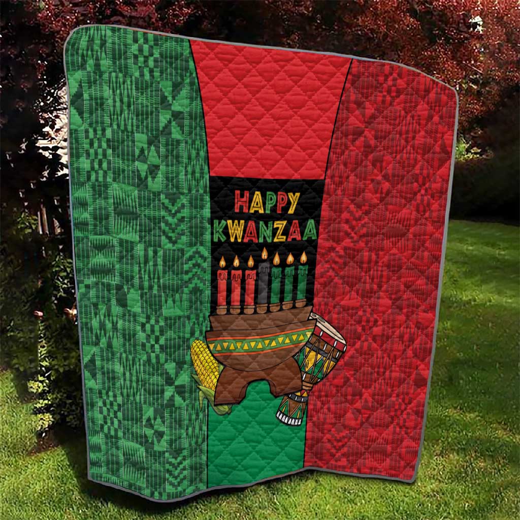 Happy Kwanzaa Holidays Quilt Kente Pattern - African Pride