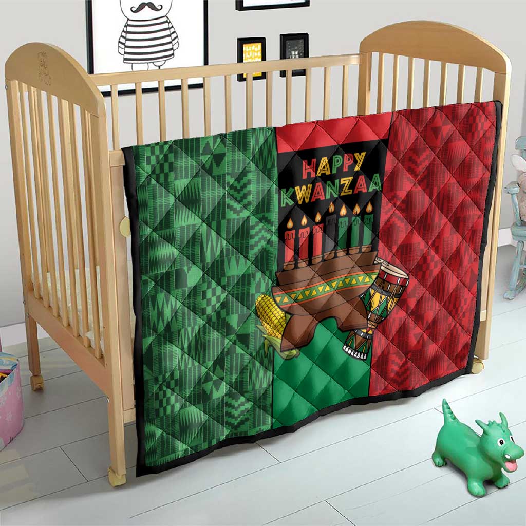 Happy Kwanzaa Holidays Quilt Kente Pattern - African Pride