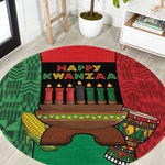 Happy Kwanzaa Holidays Round Carpet Kente Pattern - African Pride