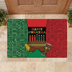 Happy Kwanzaa Holidays Rubber Doormat Kente Pattern - African Pride