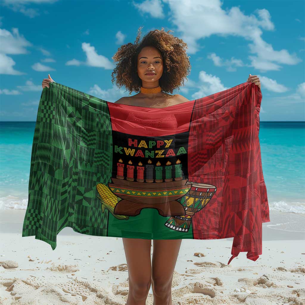 Happy Kwanzaa Holidays Sarong Kente Pattern - African Pride