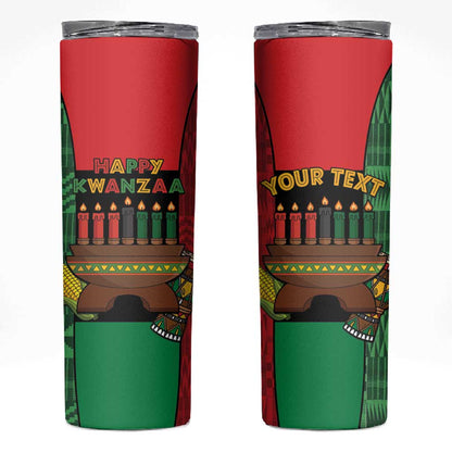 Personalized Happy Kwanzaa Holidays Skinny Tumbler Kente Pattern - African Pride