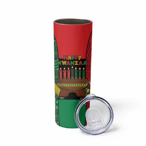 Personalized Happy Kwanzaa Holidays Skinny Tumbler Kente Pattern - African Pride